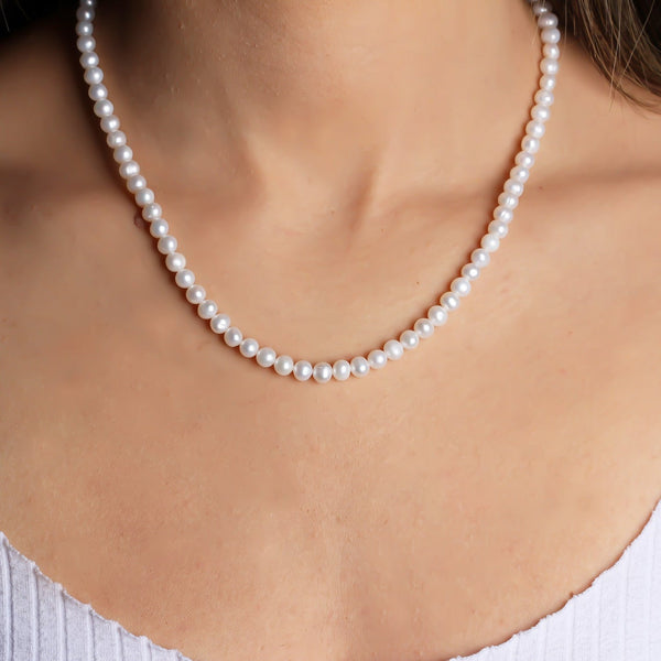 925 Sterling Silver Pearl Necklace