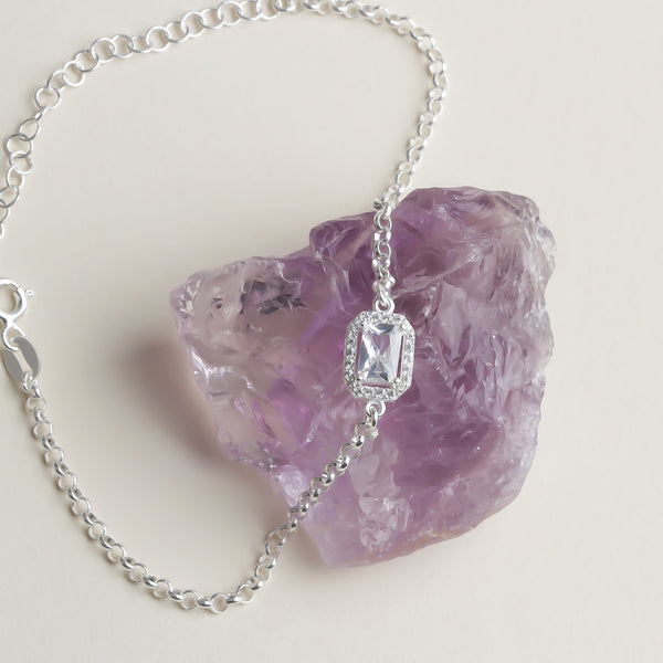 925 Sterling Silver Baguette Bracelet
