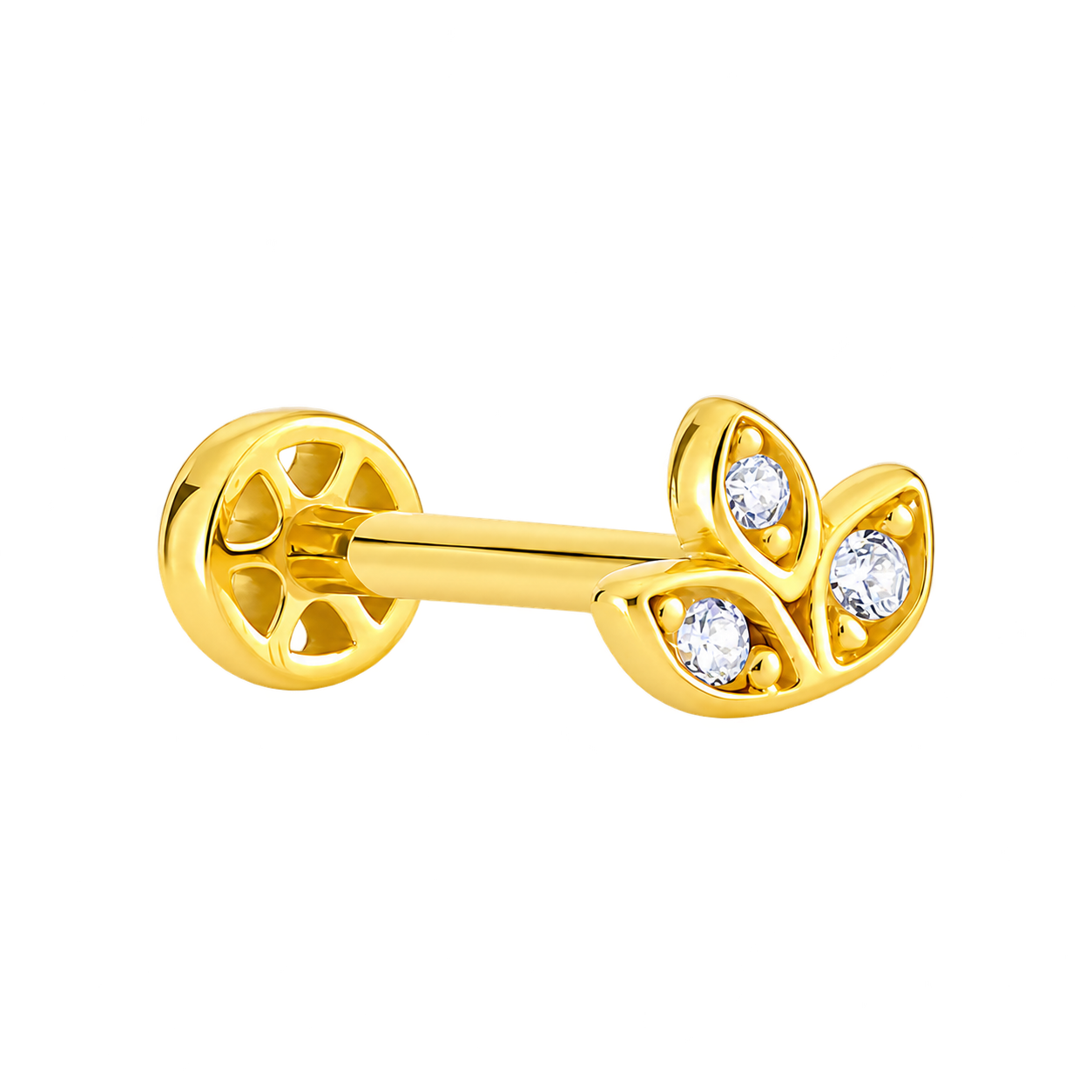 14k solid gold flower tragus piercing