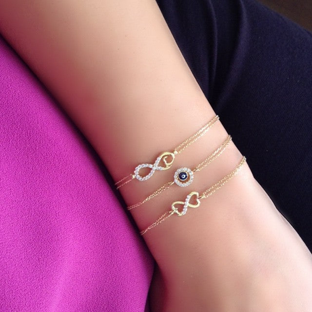 14k Solid Gold Infinity Bracelet - alternate view 3