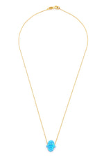 14k Solid Gold Opal Pave Hamsa Hands Necklace - alternate view 3