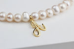 925k Sterling Silver Personalized Initial Pearl Necklace - alternate view 2
