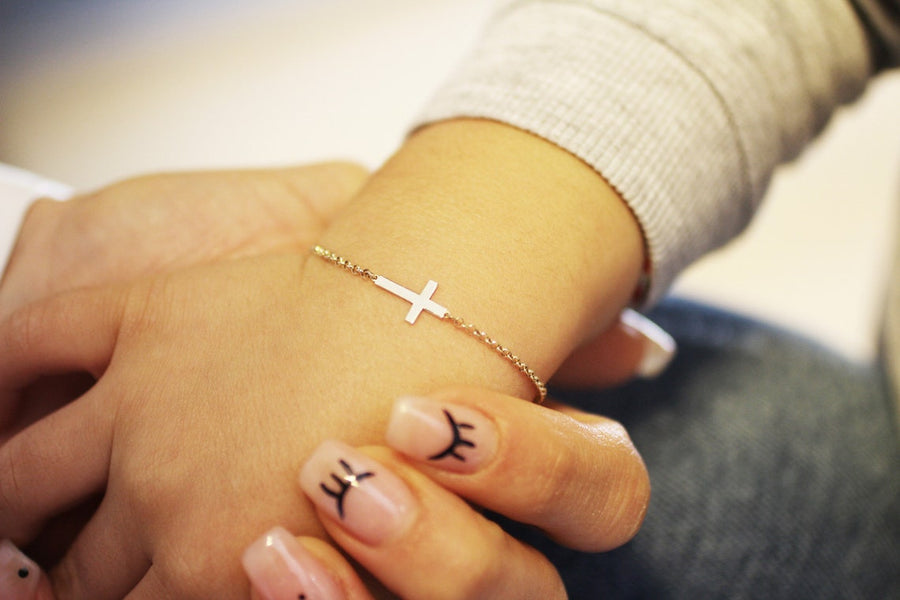 Solid Gold Cross Bracelets