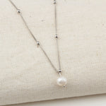 925k Sterling Silver Pearl Necklace - alternate view 5