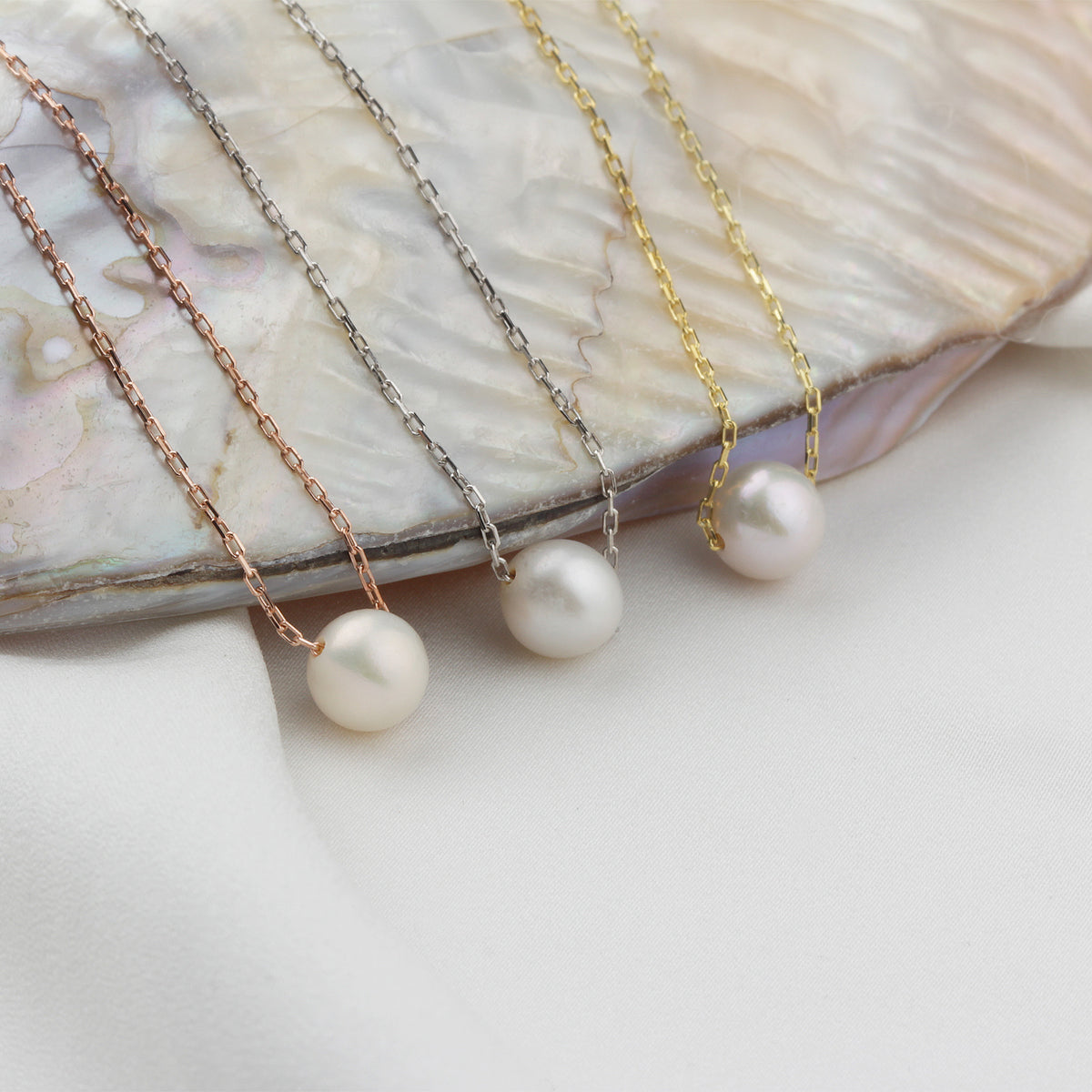 925k Sterling Silver Pearl Necklace - alternate view 5