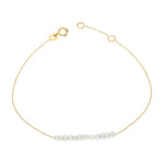 14k Solid Gold Pearl Row Bracelet