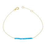 14k Solid Gold Turquoise Stone Bracelet