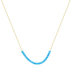 14k Solid Gold Turquoise Stone Necklace
