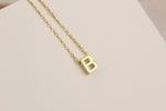925k Sterling Silver 3D Minimalist Letter B Necklace - alternate view 2