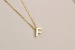 925k Sterling Silver 3D Minimalist Letter F Necklace - alternate view 2