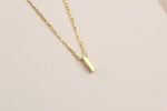 925k Sterling Silver 3D Minimalist Letter I Necklace - alternate view 2