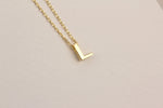 925k Sterling Silver 3D Minimalist Letter L Necklace - alternate view 2