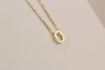 925k Sterling Silver 3D Minimalist Letter O Necklace - alternate view 2