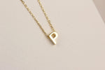 925k Sterling Silver 3D Minimalist Letter P Necklace - alternate view 2