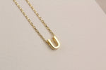925k Sterling Silver 3D Minimalist Letter U Necklace - alternate view 2