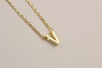 925k Sterling Silver 3D Minimalist Letter V Necklace - alternate view 2