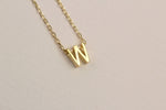 925k Sterling Silver 3D Minimalist Letter W Necklace - alternate view 2
