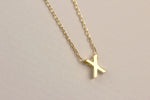 925k Sterling Silver 3D Minimalist Letter X Necklace - alternate view 2
