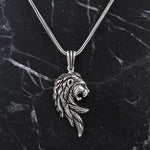 925k Sterling Silver Men Lion Necklace - alternate view 3