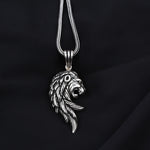 925k Sterling Silver Men Lion Necklace - alternate view 4