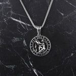 925k Sterling Silver Men Aquarius Sign Necklace