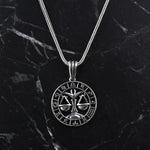 925k Sterling Silver Men Libra Sign Necklace - alternate view 2