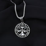 925k Sterling Silver Men Libra Sign Necklace