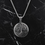 925k Sterling Silver Men Tree of Life Necklace - alternate view 4