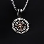 925k Sterling Silver Men Compass Necklace - alternate view 2