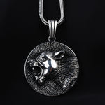 925k Sterling Silver Men Bear Necklace
