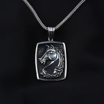 925k Sterling Silver Men Horse Necklace - alternate view 2