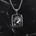 925k Sterling Silver Men Horse Necklace - alternate view 3