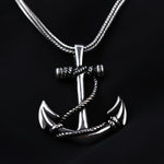 925k Sterling Silver Men Sea Anchor Necklace - alternate view 2