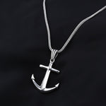 925k Sterling Silver Men Anchor Necklace - alternate view 3