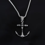 925k Sterling Silver Men Skull Anchor Necklace - alternate view 2