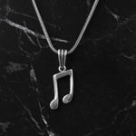 925k Sterling Silver Men Note Necklace