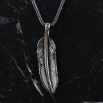 925k Sterling Silver Men Leaf Necklace