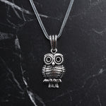925k Sterling Silver Men Owl Necklace - alternate view 3