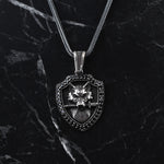925k Sterling Silver Men Wolf Necklace