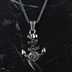 925k Sterling Silver Men Anchor Rope Necklace - alternate view 2
