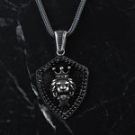 925k Sterling Silver Men Lion King Necklace