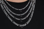925k Sterling Silver 5mm Figaro Chain Necklace - alternate view 5