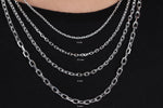 925k Sterling Silver 4mm Anchor Chain Necklace - alternate view 5