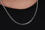 925k Sterling Silver 4mm Anchor Chain Necklace