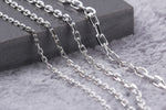 925k Sterling Silver 3mm Anchor Chain Necklace - alternate view 4