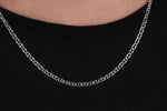 925k Sterling Silver 4mm Mariner Chain Necklace