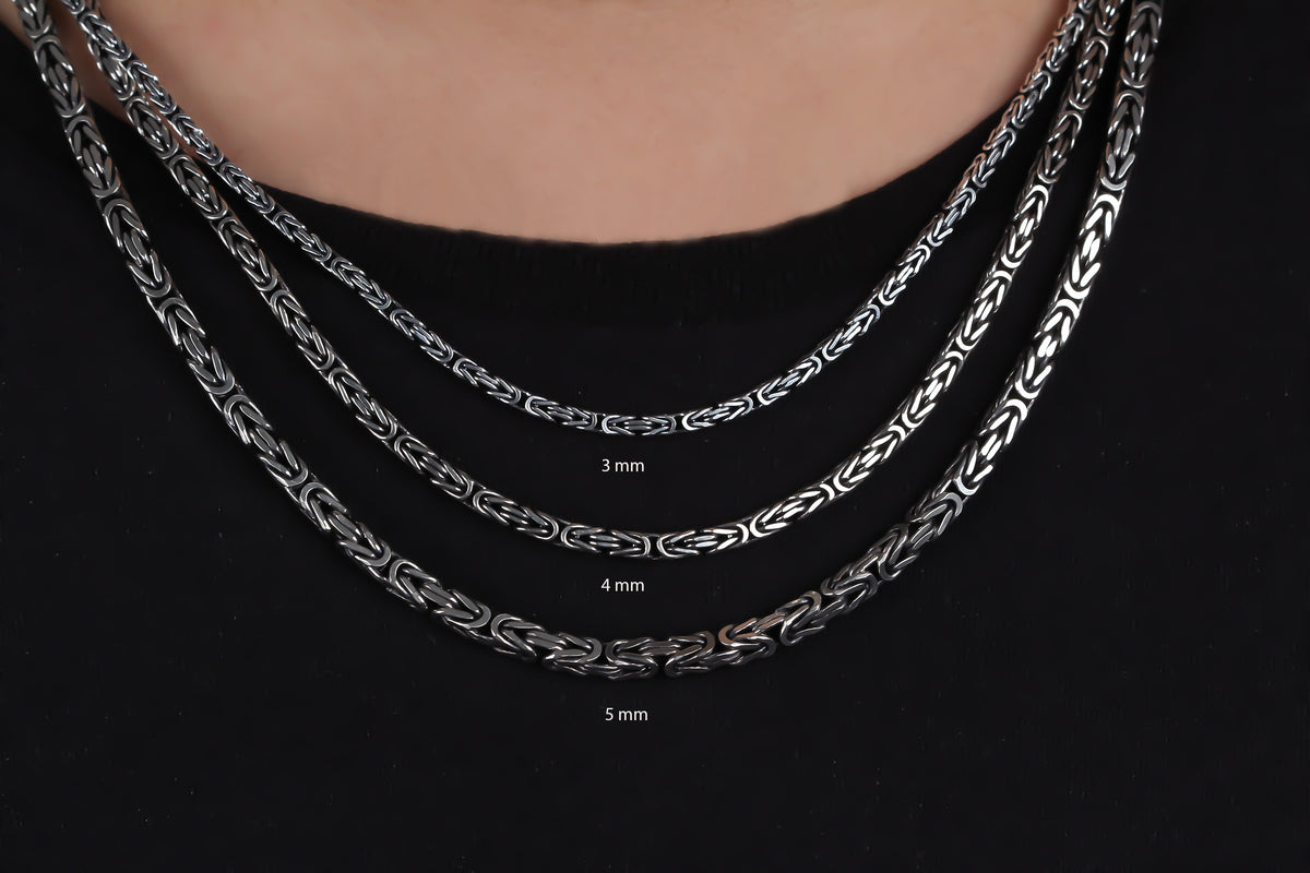 925k Sterling Silver 4mm King Chain Necklace - alternate view 5