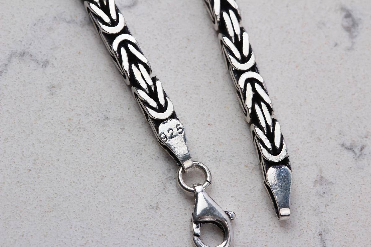 925k Sterling Silver 4mm King Chain Necklace - alternate view 6