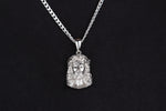925k Sterling Silver Gourmet Chain Jesus Christ Necklace - alternate view 5