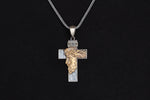 925k Sterling Silver Gourmet Chain Jesus Christ Cross Necklace - alternate view 2